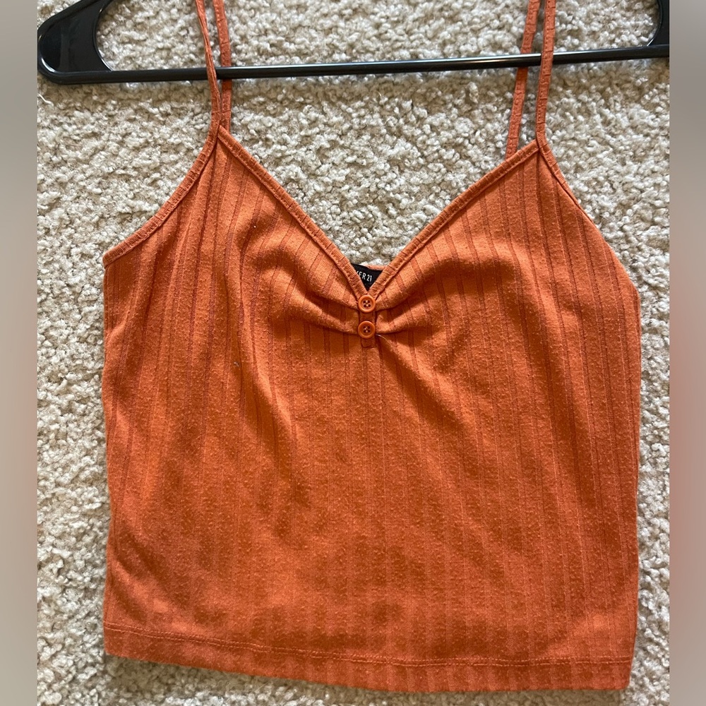Forever 21 cropped tank, burnt orange , size small
